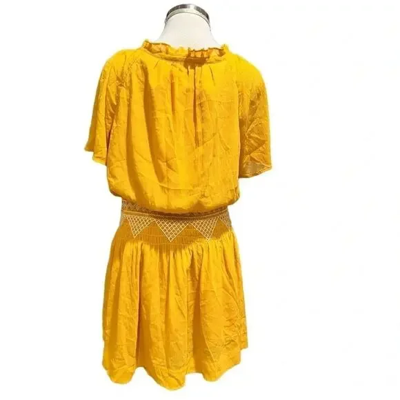 Madewell Embroidered Cinched Waist Boho Smoked
Mini Dress Size 8 - Picture 11 of 14